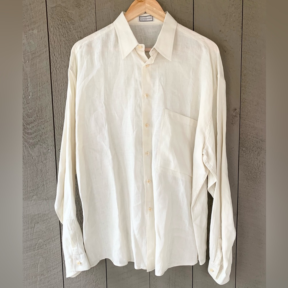 Gianni Versace Ivory Button Down Top